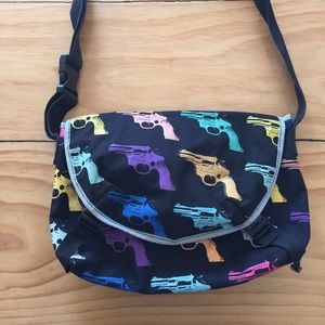 Andy Warhol Multi-Color Gun Print Cross Body Bag