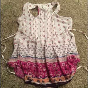 American Rag racer back tank top with tie back.