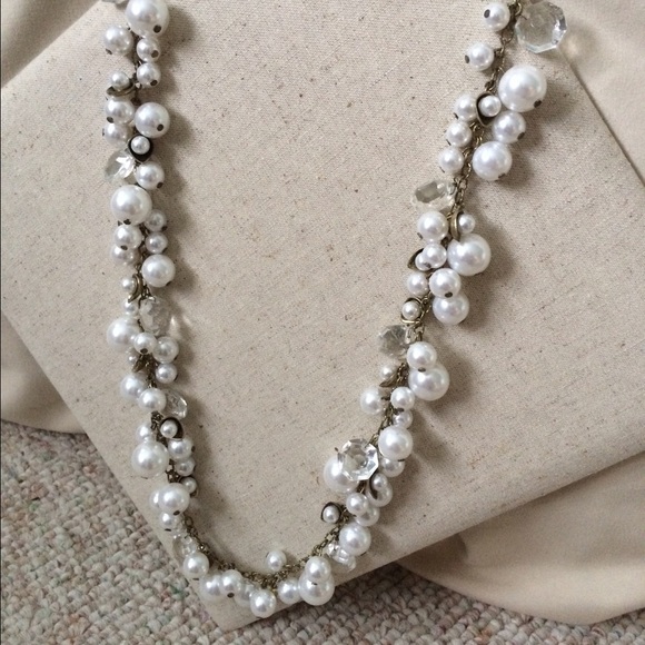 C+I Pearl and Crystal long necklace