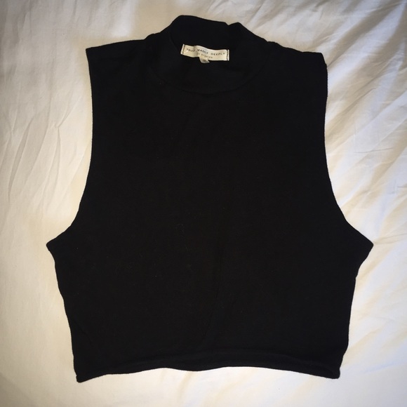 Urban Outfitters Black Turtleneck Crop Top Tank
