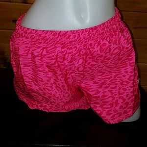 Pink Cheetah Print Reebok Work Out Shorts
