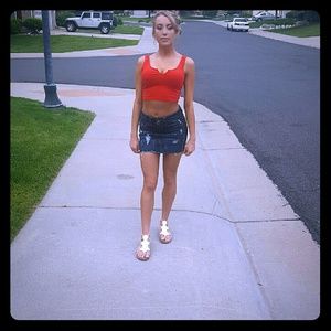 Distressed Jean skirt