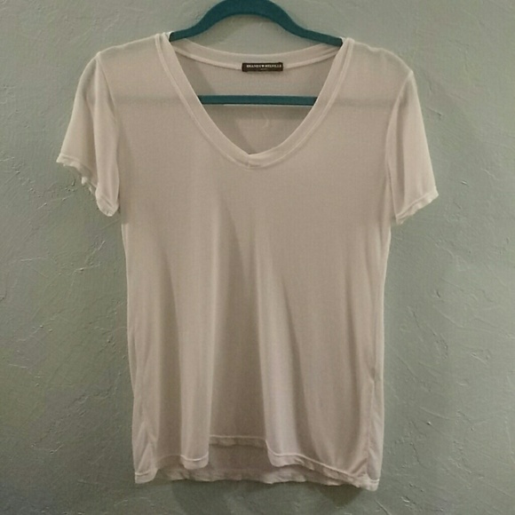 SALE?Brandy Melville White V Neck Top