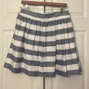 Aqua grey/white striped skirt