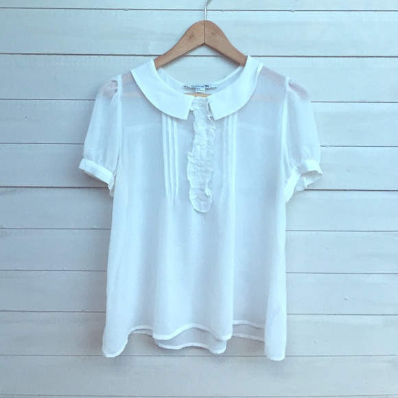 Peter Pan Collar White Blouse ❤️
