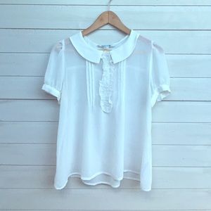 Peter Pan Collar White Blouse ❤️