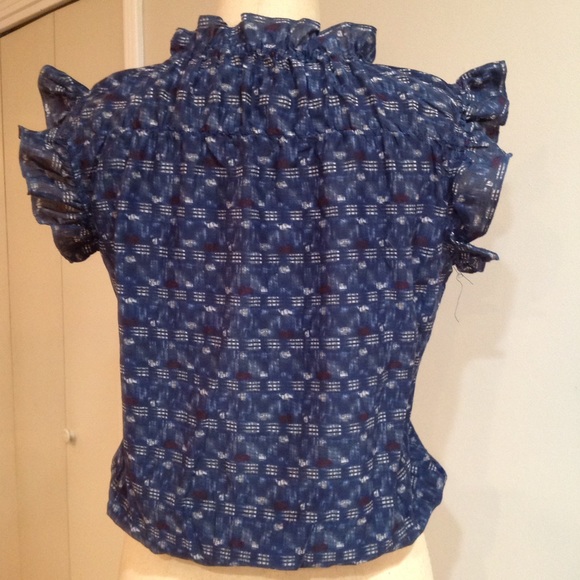 Tulle button front ruffle top. SOLD - Picture 3 of 4