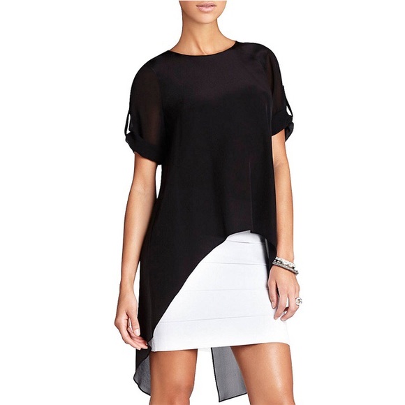 BCBGMAXAZRIA Black Caterina Splitback Top