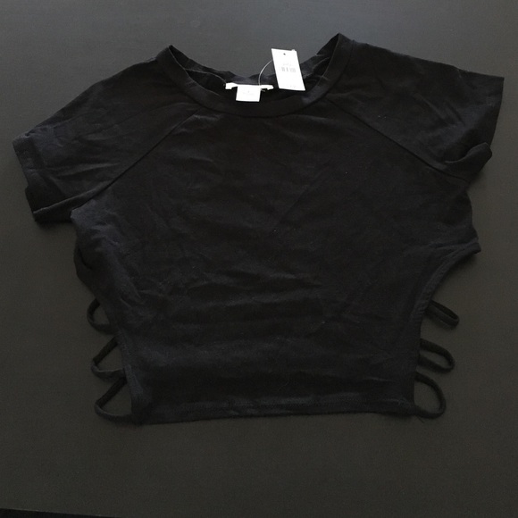 Crop top with cutout caged sides