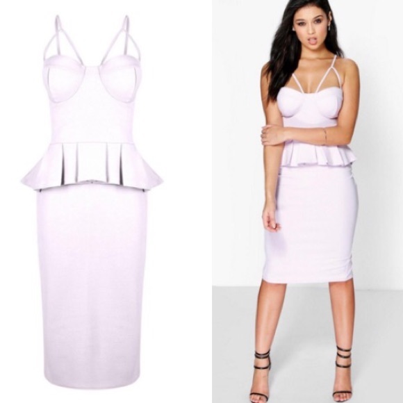 Strapped Bodice Peplum Dress