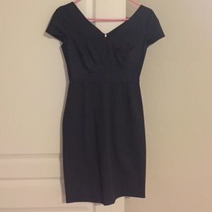 Banana Republic dark gray pinstripe dress