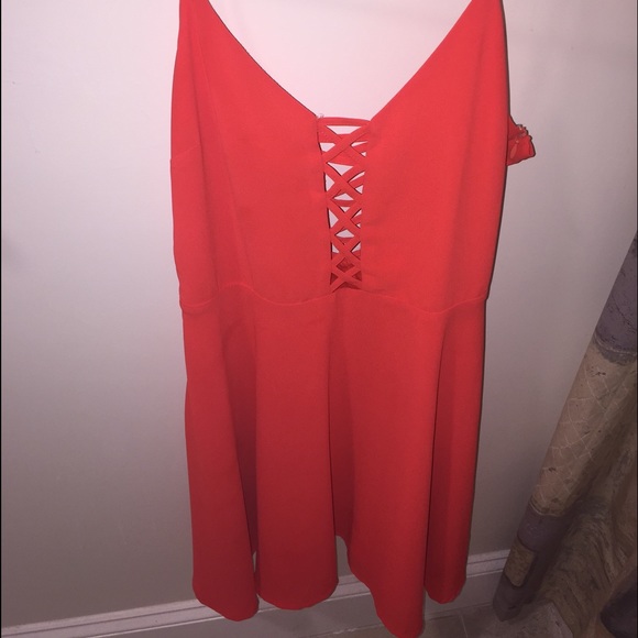 Red Criss Cross Tobi Dress