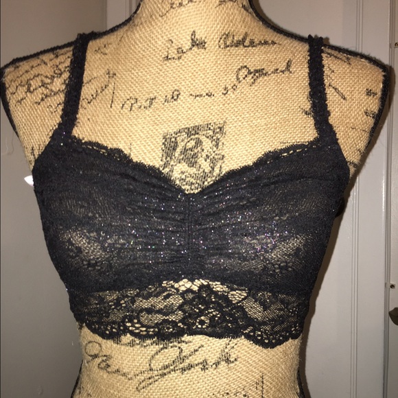PINK by VS Black/Glitter/Sequin Bralette. NWOT.