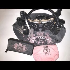Juicy Couture handbag, wallet and makeup pouch