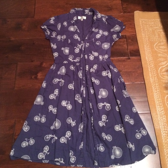 Anthropologie blue bicycle dress by Porridge