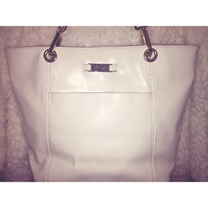 All white Calvin Klein tote bag
