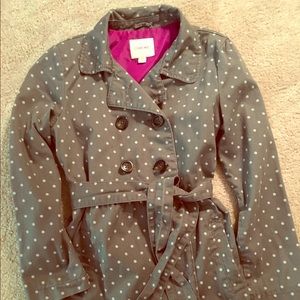 Kids Gray and white polka dot jacket