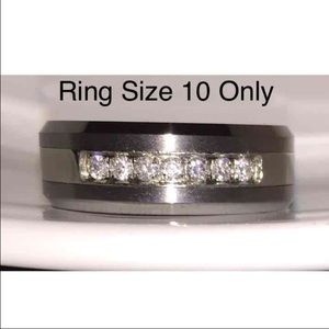SIZE 10 .35ct CZ TUNGSTEN RING