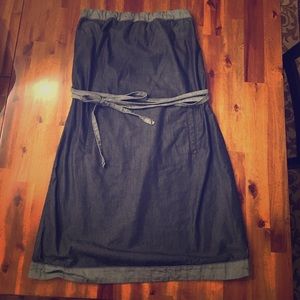 United Colors of Benetton - Strapless denim dress