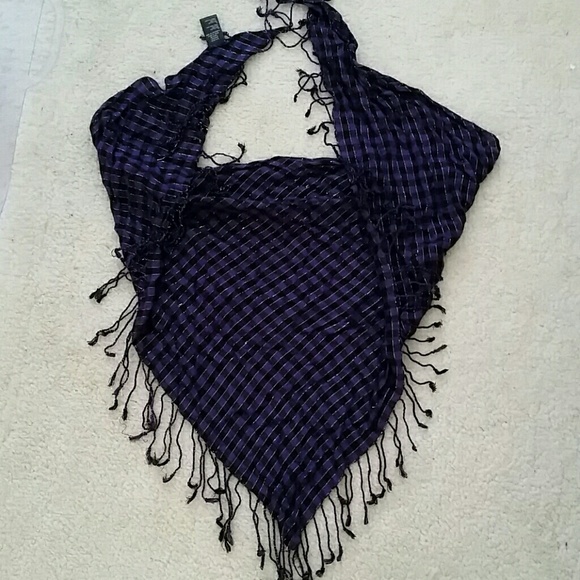 Purple Fringe Scarf
