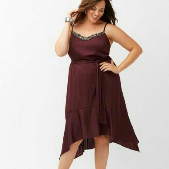 Lane Bryant burgandy cocktail dress