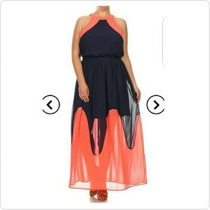 Sheer overlay maxi dress