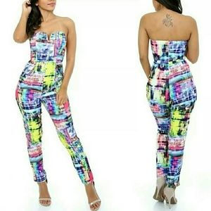 **NWT** Strapless Multi Color Jumper