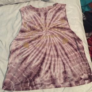 UO Purple and White Tie Dye Ouija Board Muscle Tee