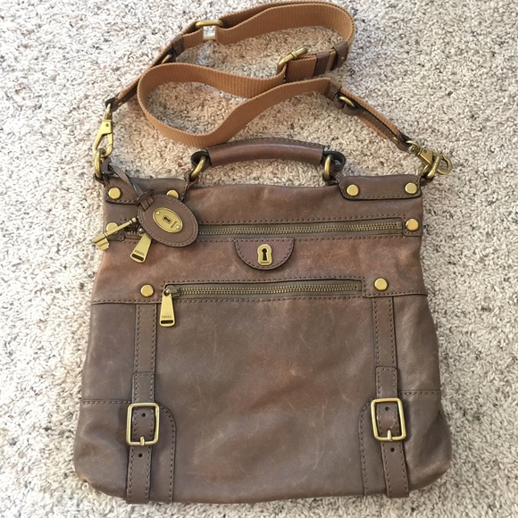 Fossil brown cross body bag