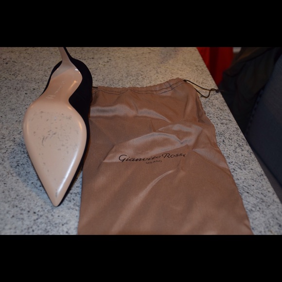 GIANVITO ROSSI black suede & satin winged pump - Picture 3 of 4