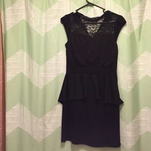 Black dress with lace top