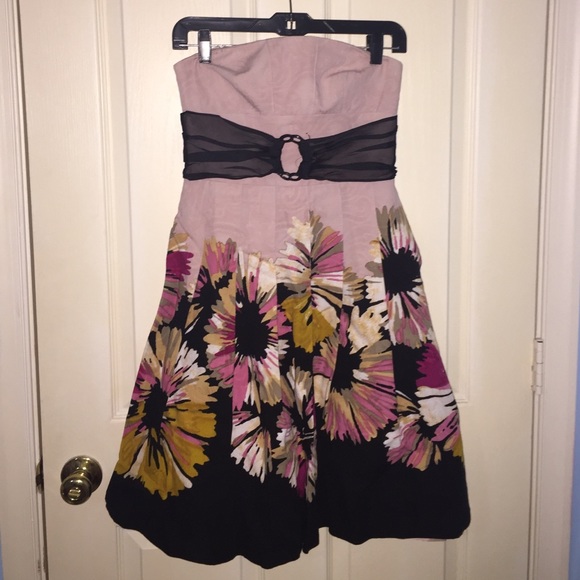 Strapless floral dress