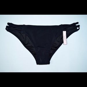 Victoria's Secret Black Strap Cheeky Bottoms