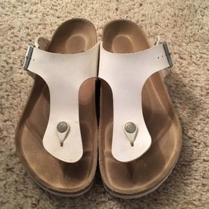 Birkenstock White Gizeh Sandals