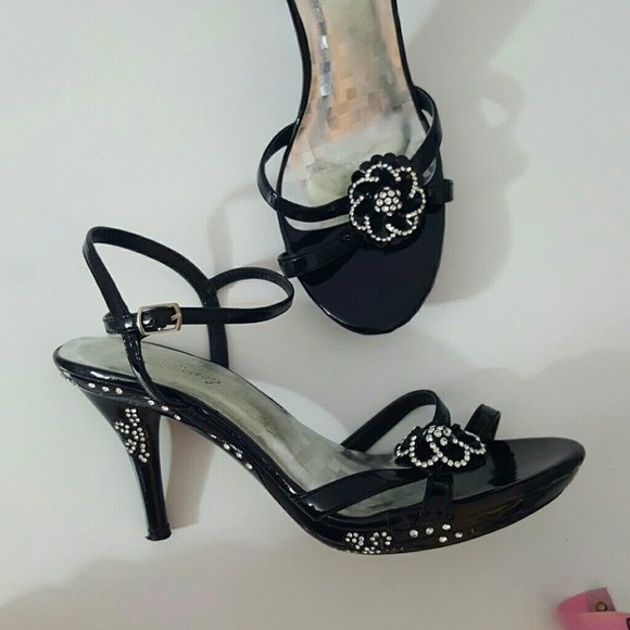 Bling Patten leather strappy heels