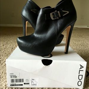 Aldo black bootie heels