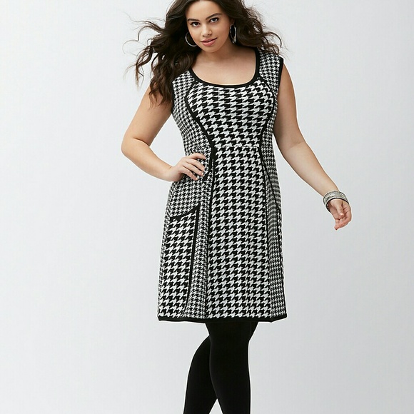 Lane Bryant houndstooth sweater dress