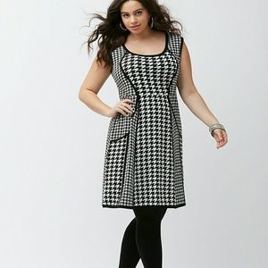 Lane Bryant houndstooth sweater dress