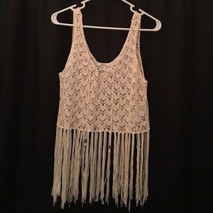 Crochet top with fringe