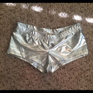 Silver metallic boy shorts