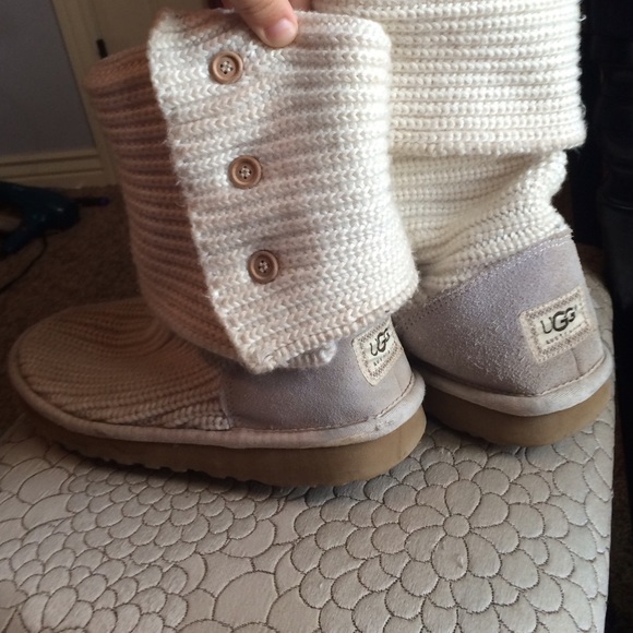 UGG ivory wool knit boots