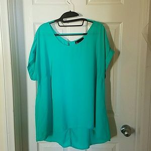 Mint Green Blouse with Back Split