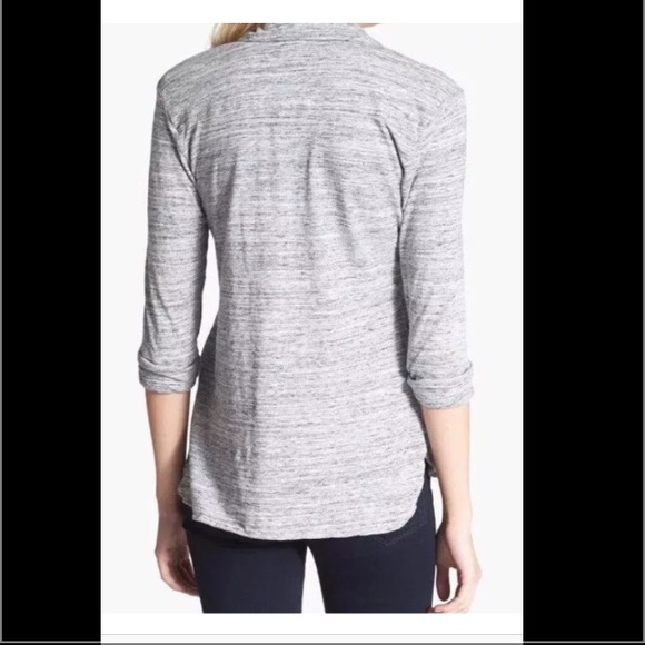 James Perse Melange Salt & pepper button up shirt - Picture 2 of 4