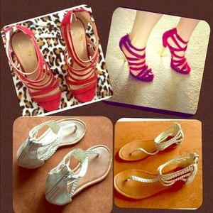 Red Colin Stuart Heels + Silver Sandals