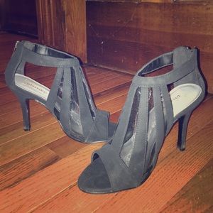 Black mesh high heels