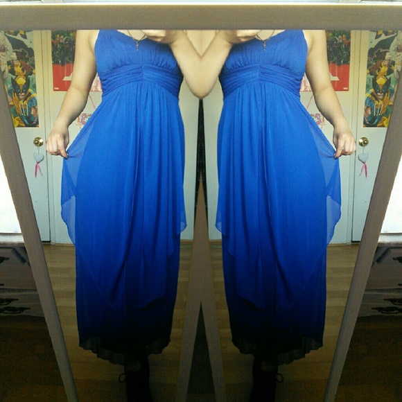 Blue flowy formal dress