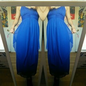 Blue flowy formal dress