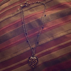 Cheetah heart shaped necklace