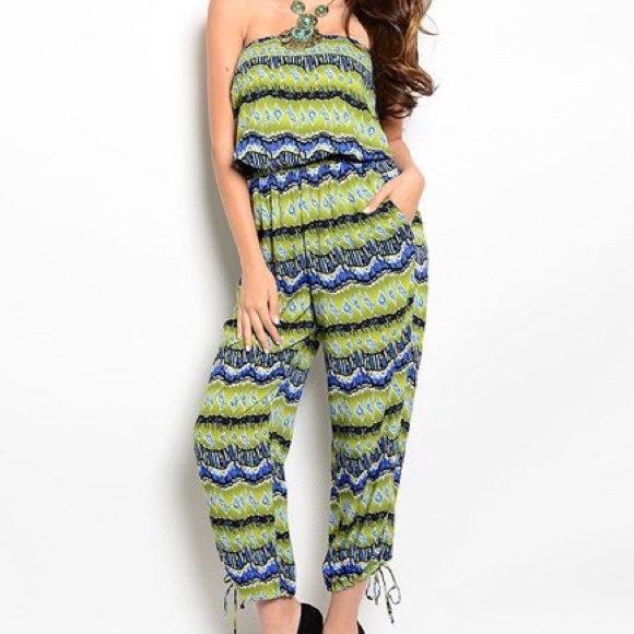 OLIVE ROYAL BLUE JUMPSUIT - Picture 2 of 3