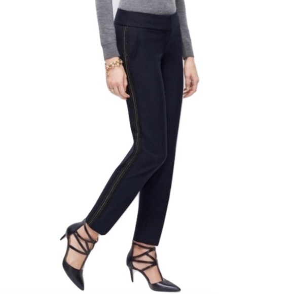 Ann Taylor Pants - HP Ann Taylor Sz 6 Blue Beaded Ankle Fitted Pants